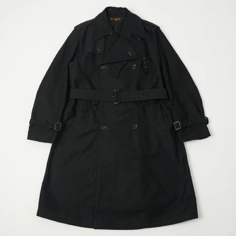 Custom Windproof Jackets-Freewheelers Gifford Trench Coat - Deep Black