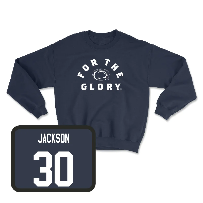 Long Sleeve For Fashionable Look-Navy Football For The Glory Crew  - Kari Jackson