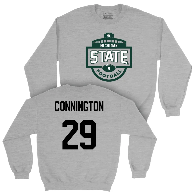 Long Sleeve For Special Team Events-Sport Grey Football Stadium Crewneck  - Martin Connington