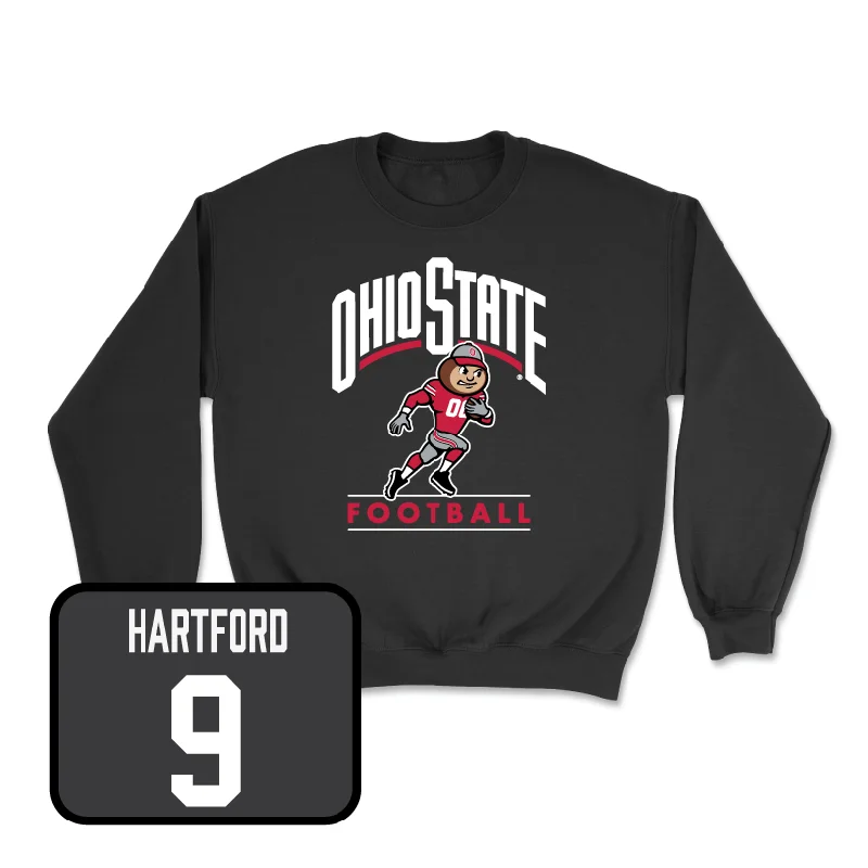 Long Sleeve For College Campus Wear-Football Black Gridiron Crew - Malik Hartford