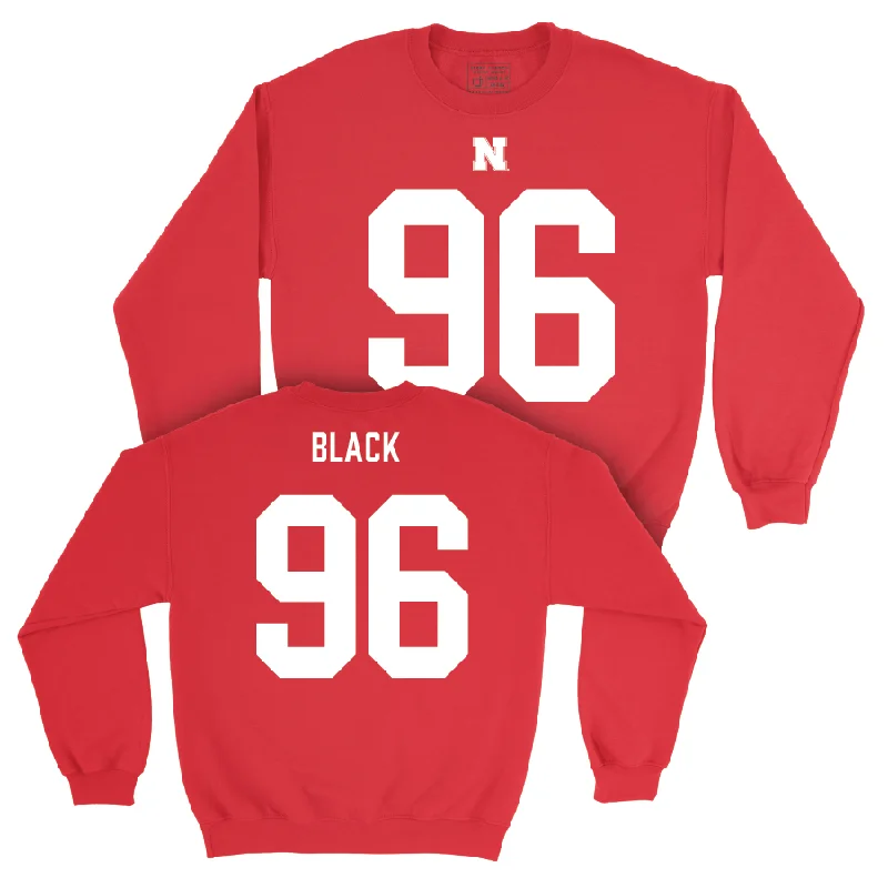 Long Sleeve For Hiking Adventures-Nebraska Football Red Shirsey Crew - Leslie Black | #96