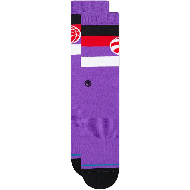 Sock With Logo Prints-Stance NBA Raptors ST Crew Sock Purple