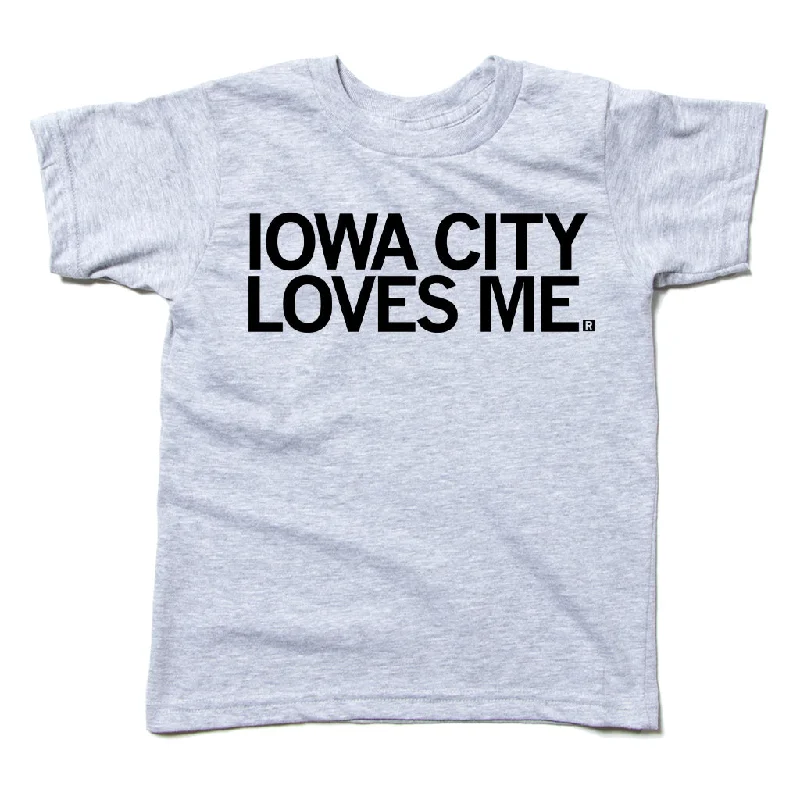 T-Shirt With Brand Logo-Iowa City Loves Me Kids