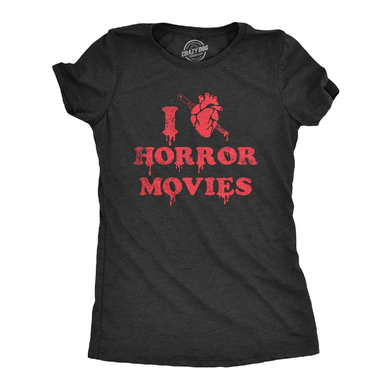 Custom T-Shirt For Women’s Fashion-I Heart Horror Movies Women's T Shirt