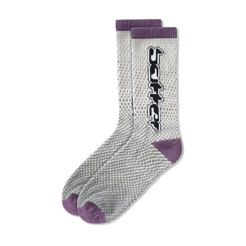 Sock For Kids-BUTTER GOODS - "CORROSIVE" SOCKS (GREY/PURPLE)