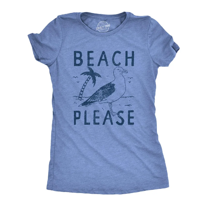 Personalized T-Shirt For Family Photos-Beach Please Women's T Shirt