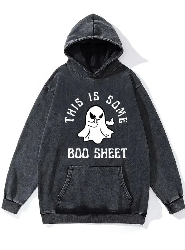 Hoodie For Casual Look-THIS IS SOME BOO SHEETWashed Gym Hoodie