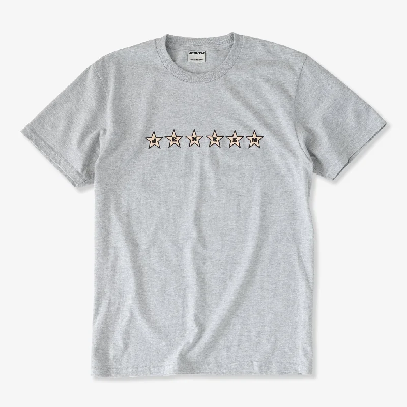 T-Shirt With Inspirational Quotes-6 Star Tee (Heather Grey)