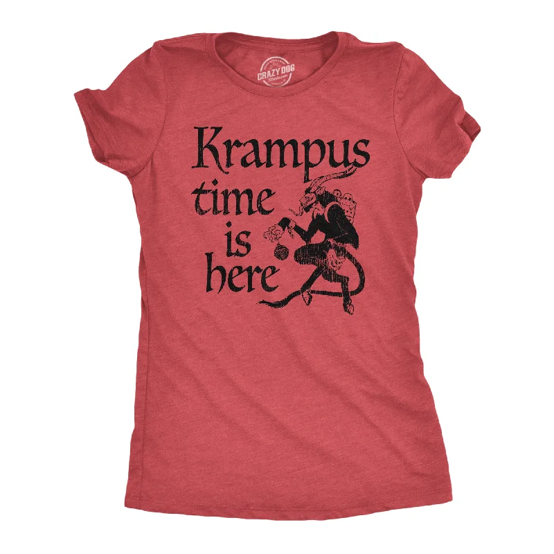 Custom T-Shirt With Funny Design-Krampus Time Is Here Women's T Shirt