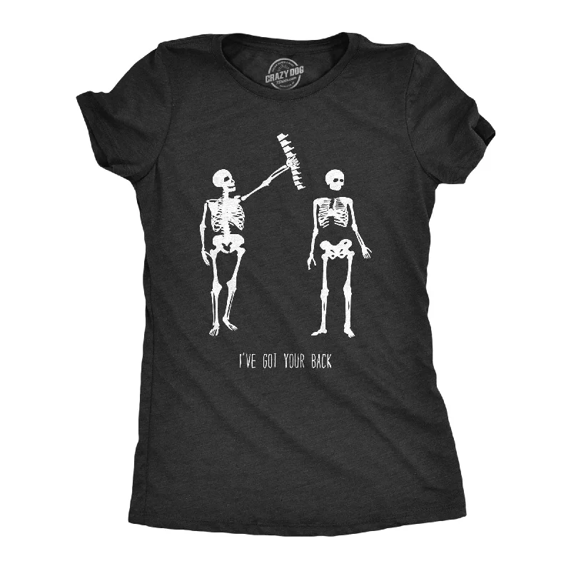 T-Shirt With Minimalist Art-Got Your Back Skeleton Women's T Shirt