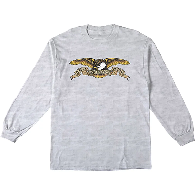 Personalized T-Shirt For Sale-Anti Hero Eagle Long Sleeve Tee Ash Black Multi Colour