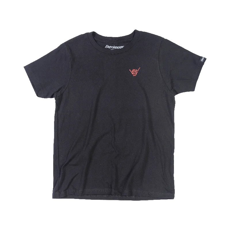 Plain T-Shirt-Fasthouse Aggro Tee - Youth - Black