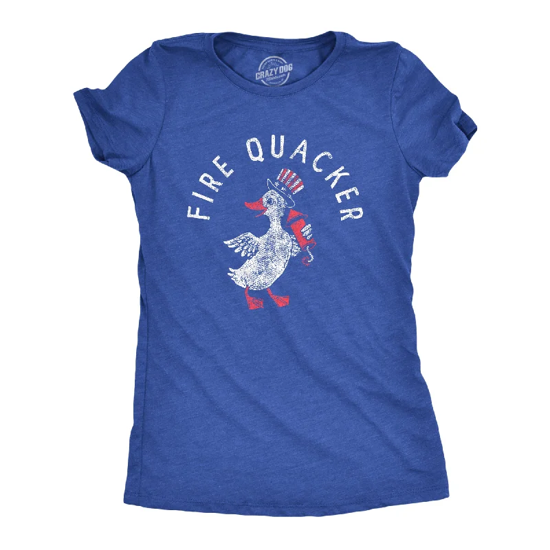 T-Shirt With Graphic Design-Fire Quacker Women's T Shirt