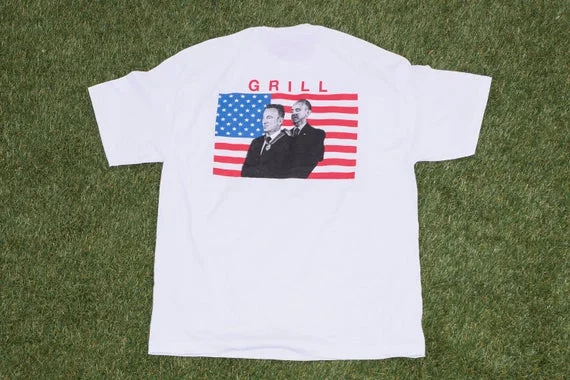 Custom T-Shirt With Company Logo-GRILL BRUCE N BAMA TEE - WHITE