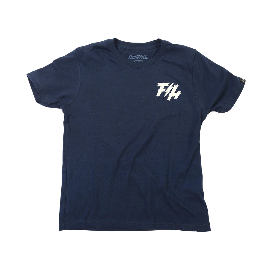 T-Shirt With Brand Logo-Fasthouse High Roller Long Sleeve Tee - Youth - Midnight Navy