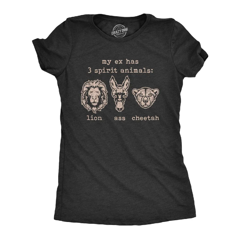 Custom T-Shirt For Large Groups-My Wife Has 3 Spirit Animals Lion Ass Cheetah Women's T Shirt