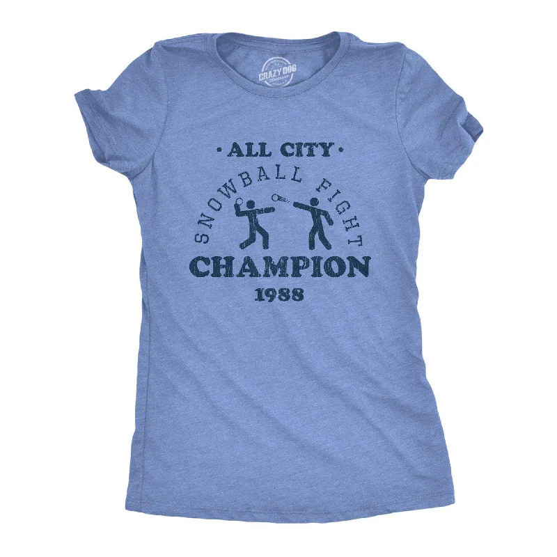 Personalized T-Shirt-All City Snowball Fight Champion 1988 Women's T Shirt