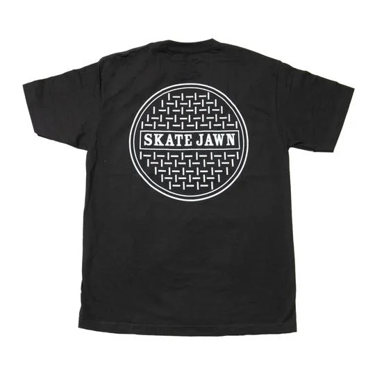 T-Shirt With Bright Colors-SKATE JAWN SEWER CAP TEE - BLACK