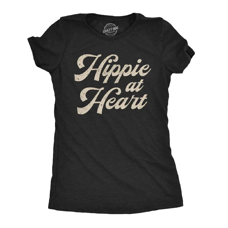 T-Shirt With Design-Hippie At Heart Women's T Shirt