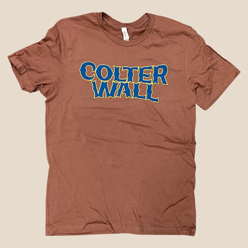 Custom T-Shirt For Fitness Enthusiasts-Colter Wall Curved Logo T-Shirt