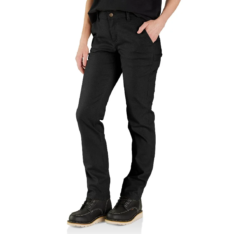 Pants With Fun Pockets-Carhartt Women's Rugged Flex® Relaxed Fit Canvas Work Pant_Black