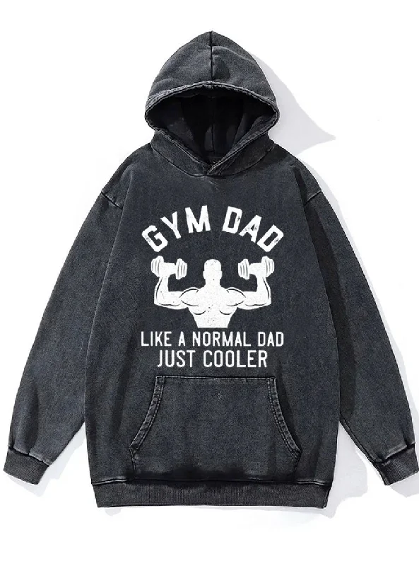 Hoodie For Team Merchandise-Gym Dad Washed Gym Hoodie