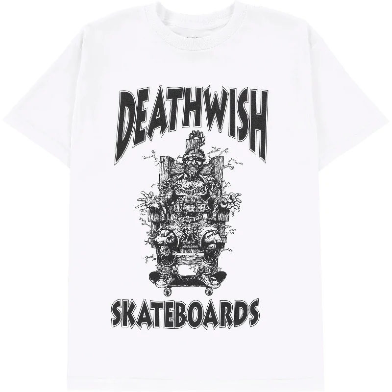 T-Shirt With Custom Text-Deathwish Death Chair Tee White