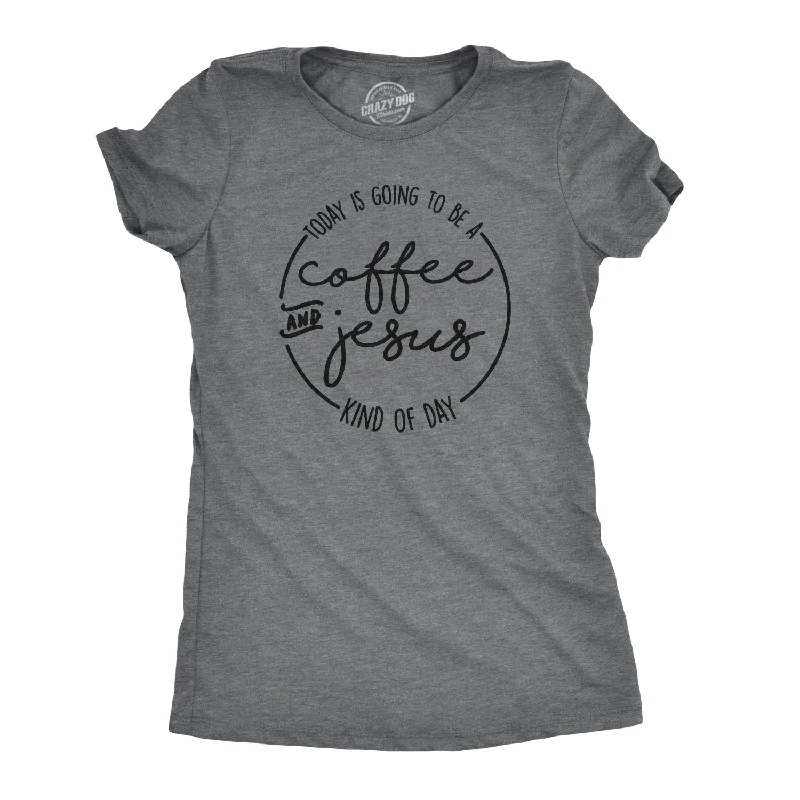 T-Shirt With Custom Print Design-Coffee And Jesus Women's T Shirt