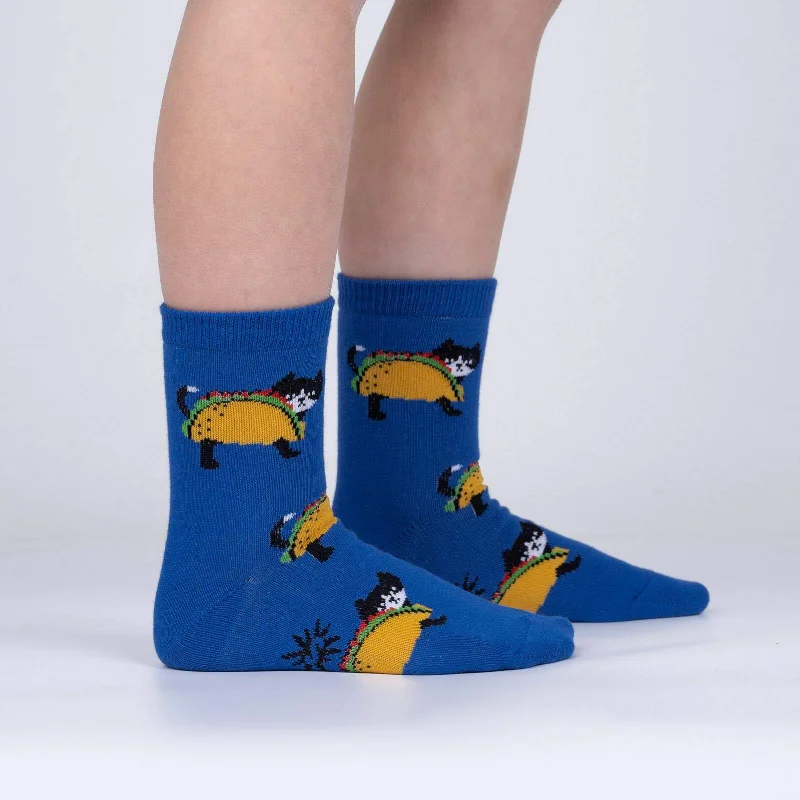 Warm Sock-Sock it to Me Let's Taco 'bout Cats Junior Crew Socks