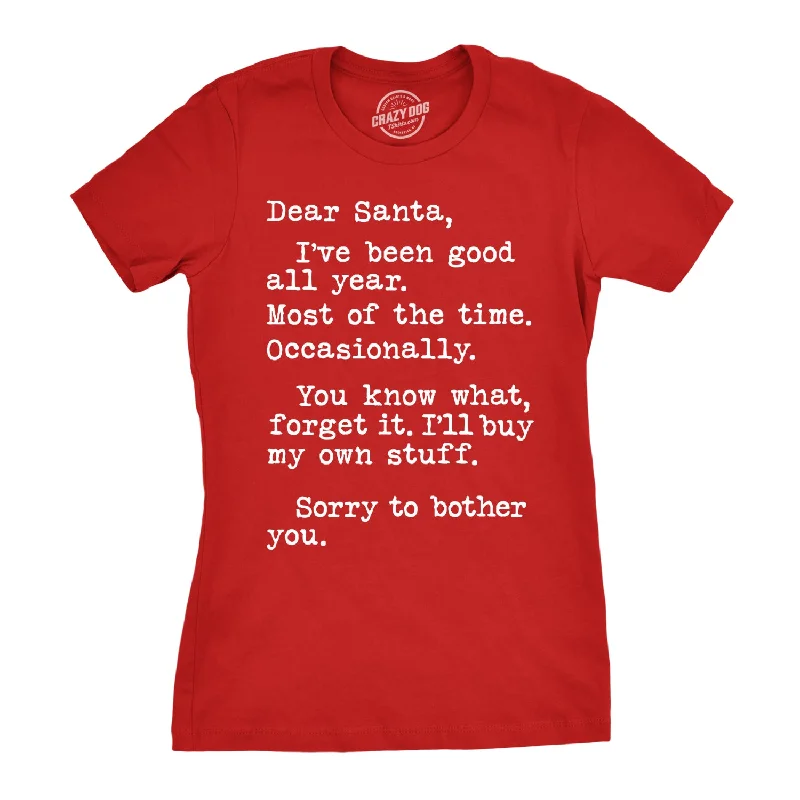 T-Shirt For Couples-Dear Santa I'll Buy My Own Stuff Women's T Shirt