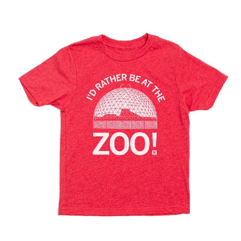 T-Shirt With Creative Art-Rather Be At The Zoo Kids