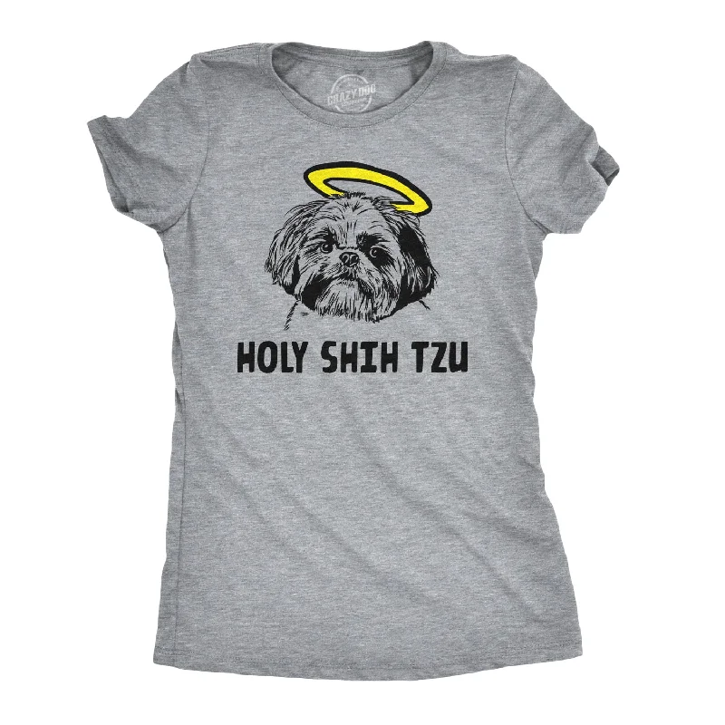 T-Shirt With Bold Artistic Prints-Holy Shih Tzu Women's T Shirt