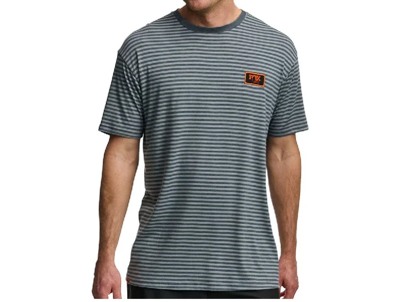 Custom T-Shirt For Business-Fox Factory Striped Short Sleeve Tee - Black