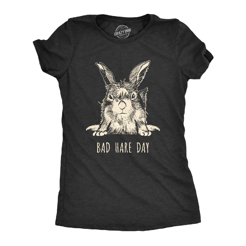 Custom T-Shirt With Funny Design-Bad Hare Day Women's T Shirt