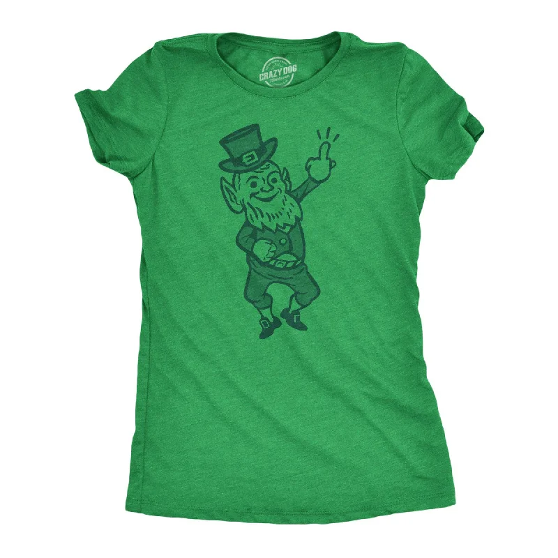 Cheap T-Shirt-Leprechaun Middle Finger Women's T Shirt