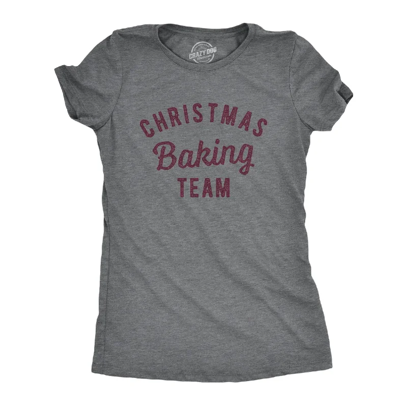 T-Shirt With Retro Style Graphics-Christmas Baking Team Women's T Shirt