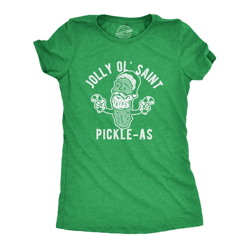 Custom T-Shirt With Bold Colors-Jolly Ol Saint Pickle-as Women's T Shirt