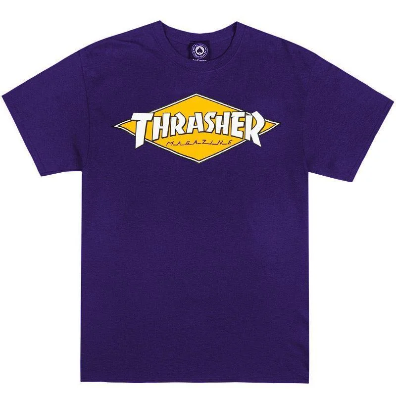 T-Shirt For Corporate Events-THRASHER DIAMOND LOGO TEE - PURPLE