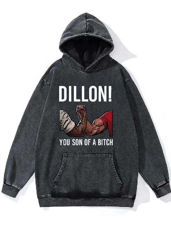 Hoodie With Music Band Design-Dillon You Son OF A  B#tch Washed Gym Hoodie