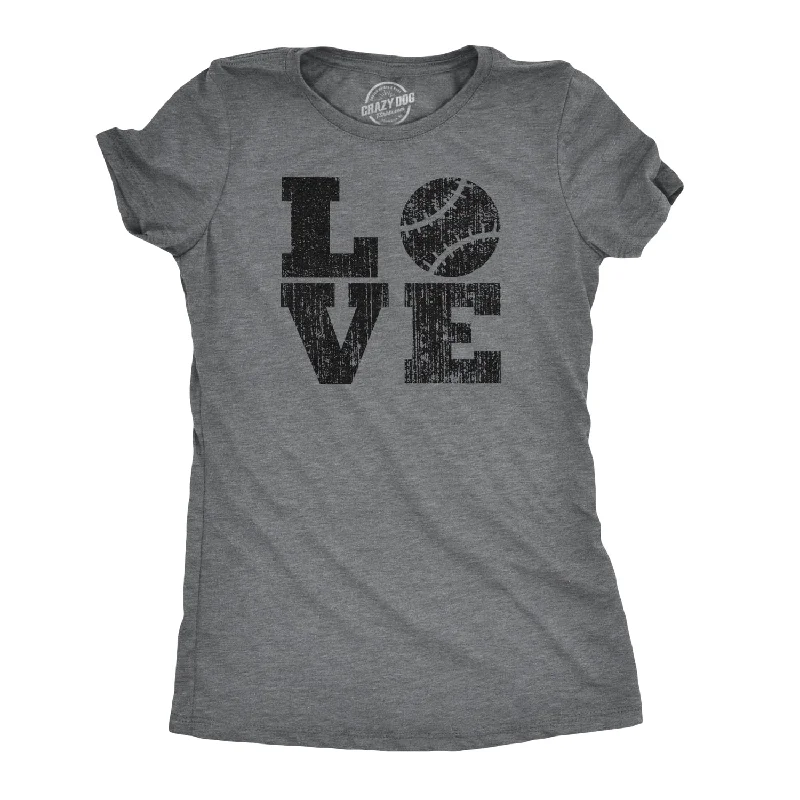 T-Shirt For Gift-LOVE Baseball Women's T Shirt