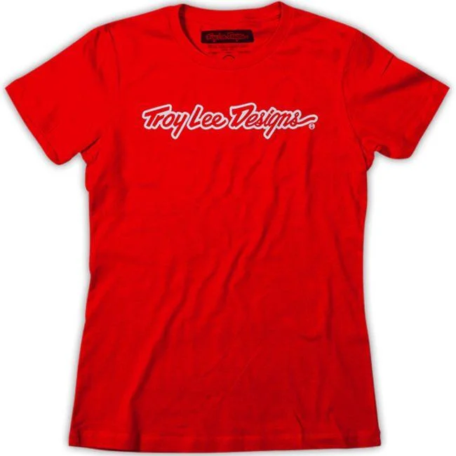 T-Shirt With Logo-Troy Lee Designs Signature Tee - Womens - Red