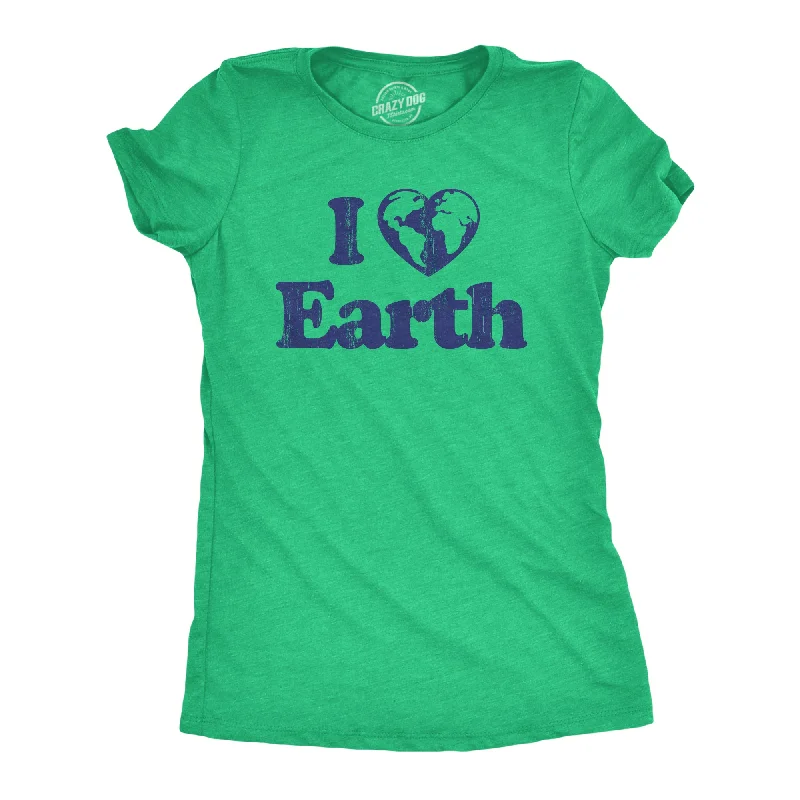 T-Shirt With Minimalist Design-I Heart Earth Women's T Shirt