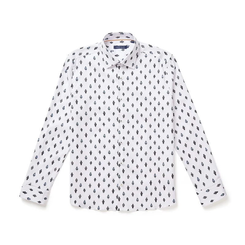 T-Shirt With Summer Design-White Chandelier Print Shirt