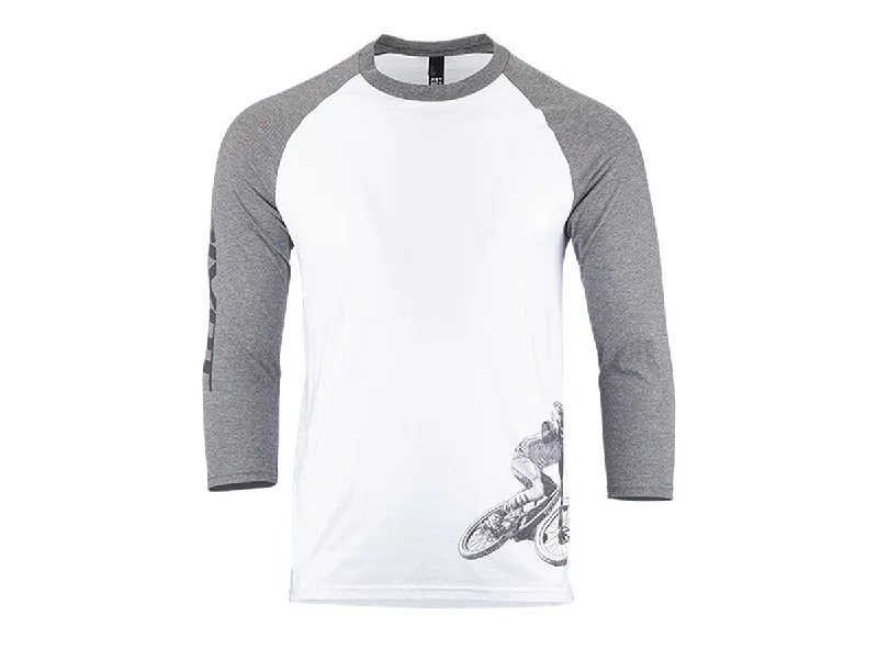 Custom T-Shirt Online-Pivot Rider 3/4 Sleeve Tee - Gray