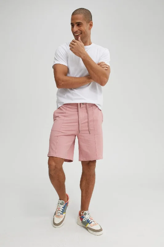 Beach Shorts For Women-Dusty Rose Fleece Knit Shorts