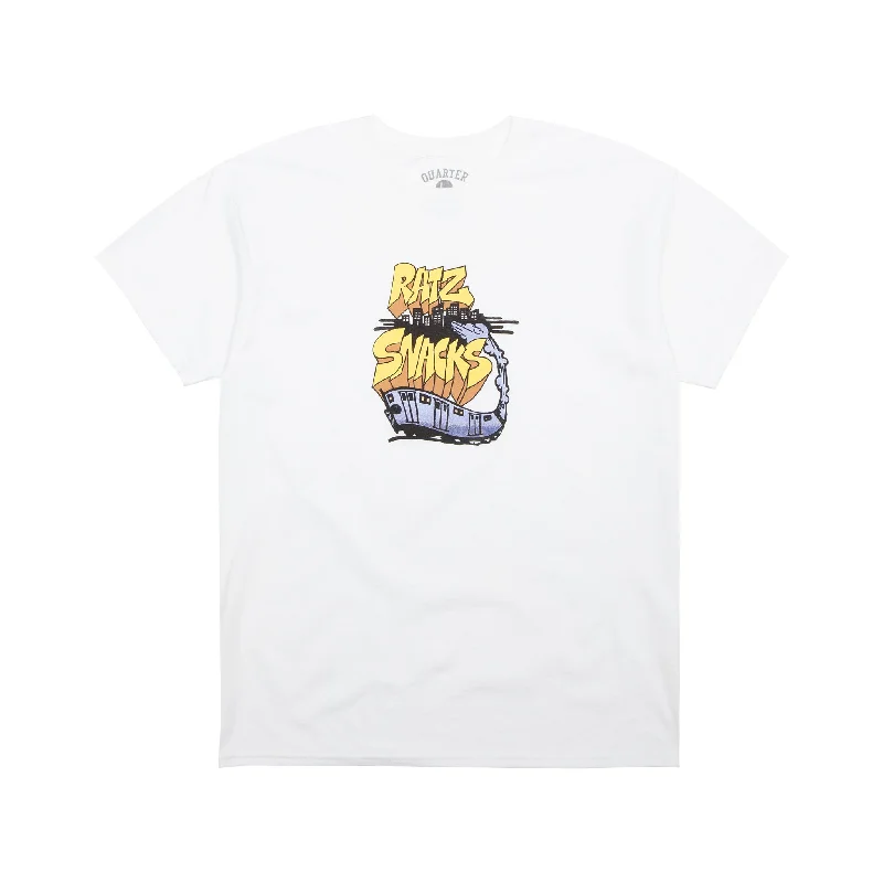 T-Shirt With Brand Logo-QUARTERSNACKS - "RAT RATZ TRAIN" T-SHIRT (WHITE)