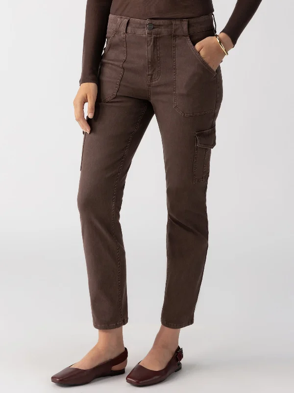 Pants For Work And Travel-Sculpted Hayden Cargo Standard Rise Pant Brown Sugar