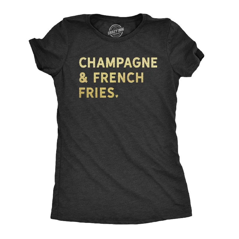 Custom T-Shirt For College-Champagne And French Fries Women's T Shirt