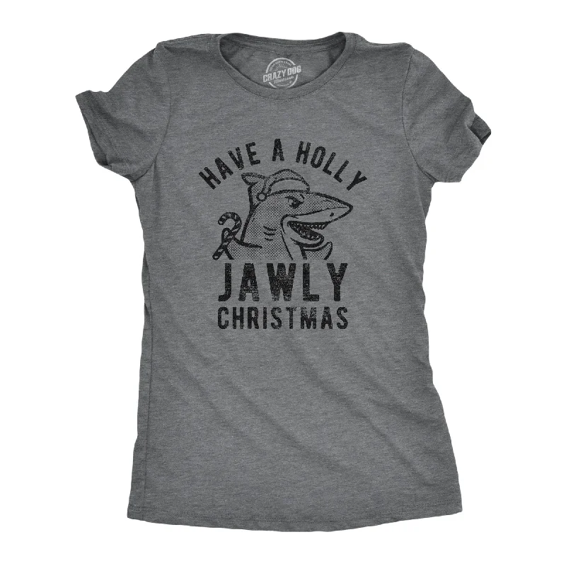 T-Shirt With Embroidered Logo-Have A Holly Jawly Christmas Women's T Shirt