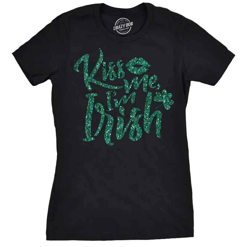 Personalized T-Shirt With Name-Kiss Me I'm Irish Women's T Shirt